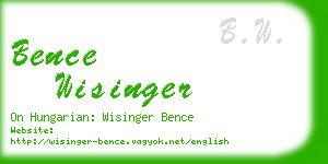 bence wisinger business card